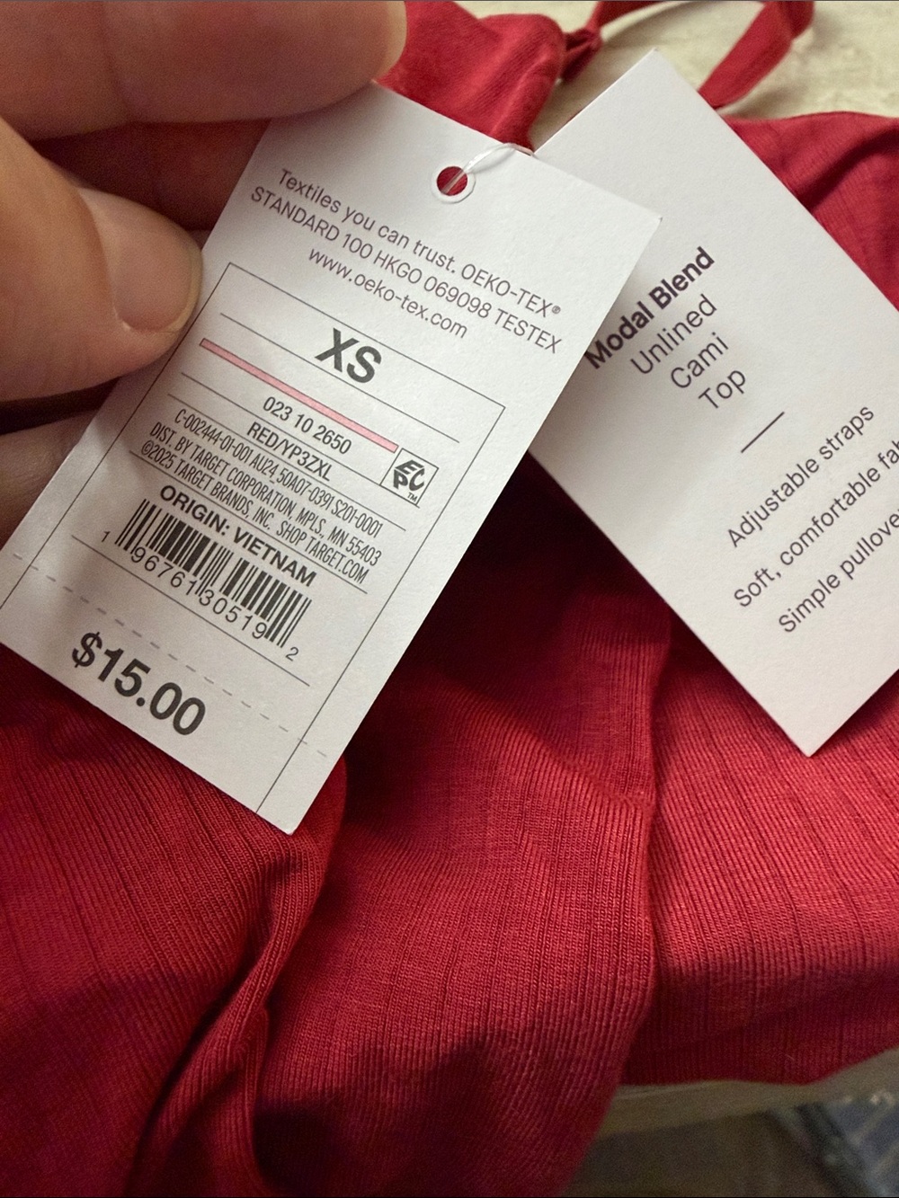 Auden Red Lace-Trim Ribbed Camisole - Picture 10 of 10